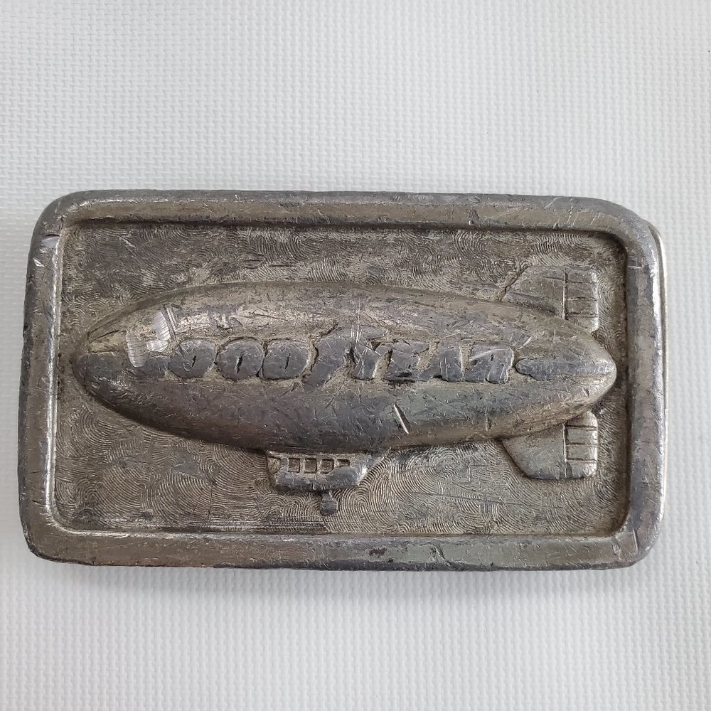 Vintage GoodYear Blimp Belt Buckle 1974